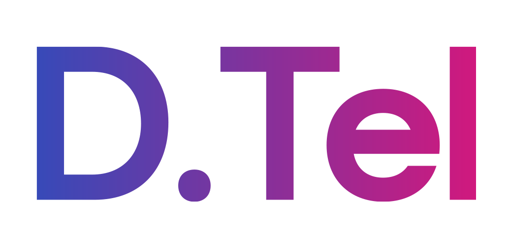 DTel eSIM Australia Logo with pink and blue gradient color