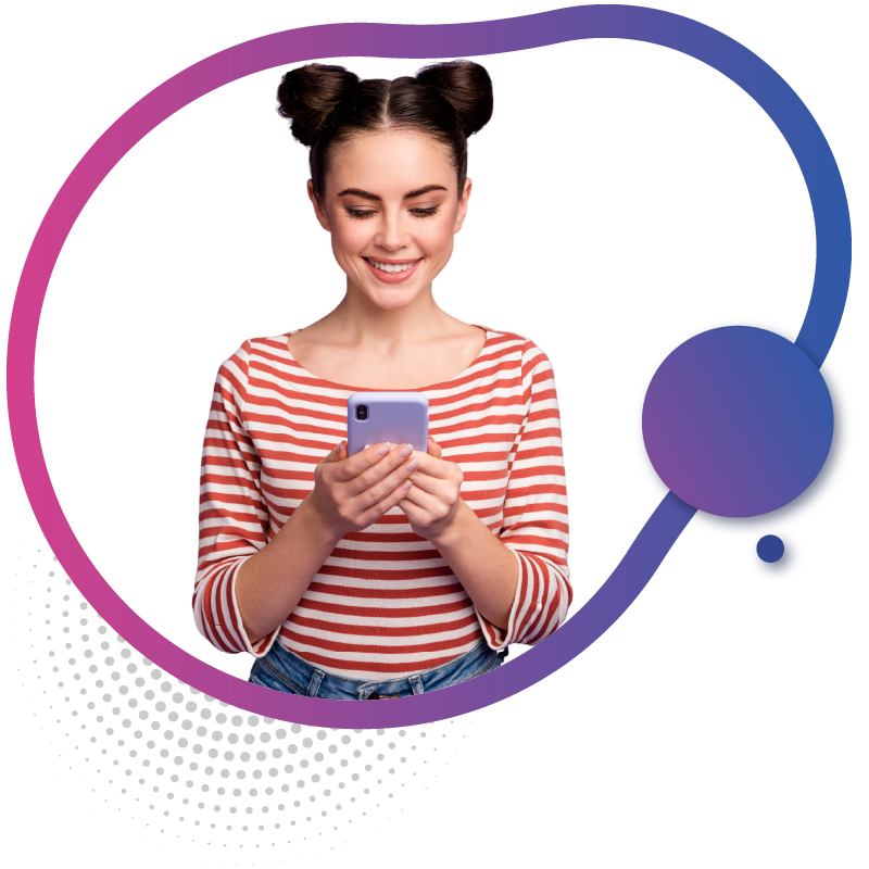 Woman using smartphone for seamless digital experience
